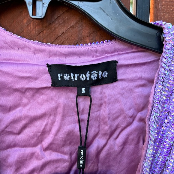 Retrofete GABRIELLE SEQUIN ROBE Iridescent Lavender Small NWT - Picture 10 of 11
